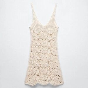 Zara Openwork Knit Dress NWT